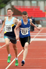 200 Henry Johnson (Chester-le-Street) and 211 Phillip Winkler (Morpeth Harriers), Under-15s 1500 metres, Gateshead Tartan Games